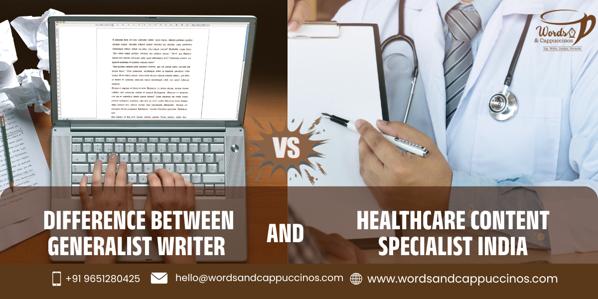 difference between generalist writer and healthcare content specialist India 