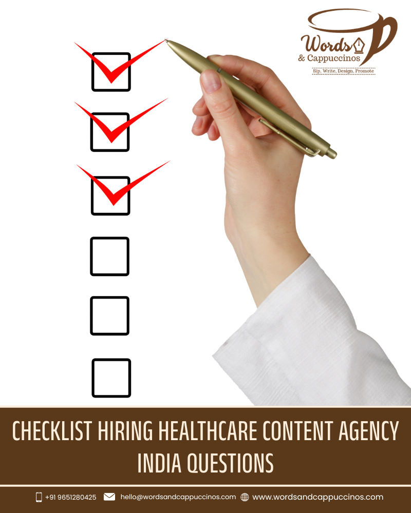 checklist hiring healthcare content agency India questions 